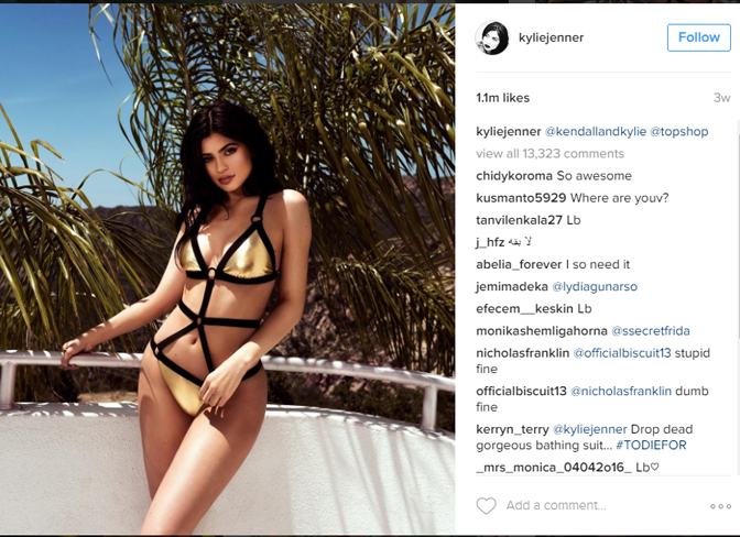 Nuor. iš https://www.instagram.com/kyliejenner/